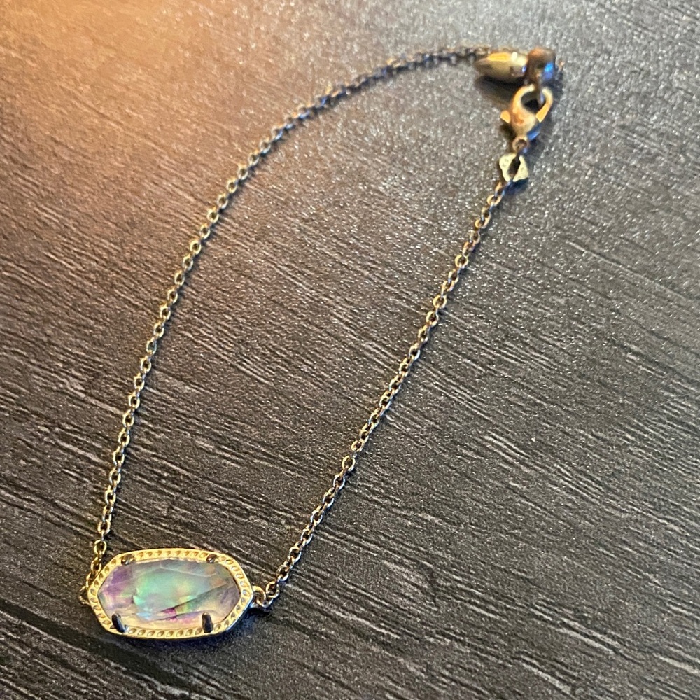 Kendra Scott Gold Bracelet with Iridescent Stone